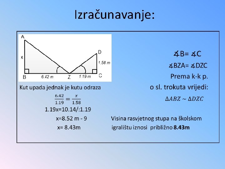 Izračunavanje: • 