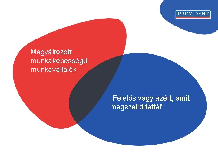 Megváltozott munkaképességű munkavállalók „Felelős vagy azért, amit megszelídítettél” 