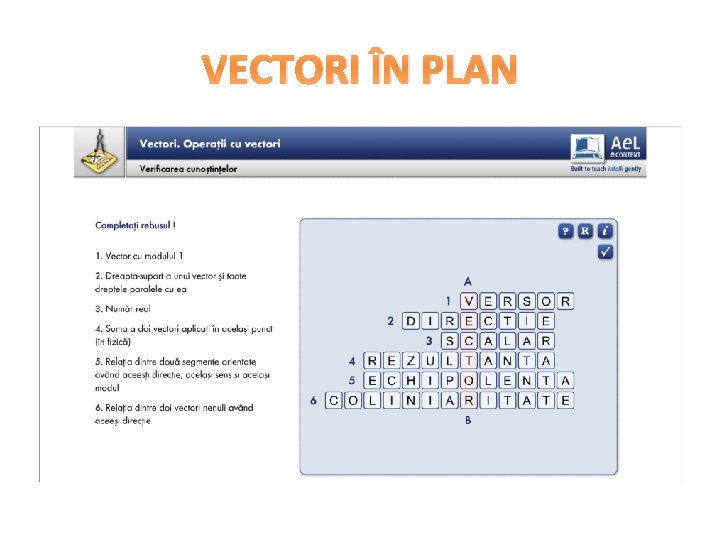 VECTORI ÎN PLAN 