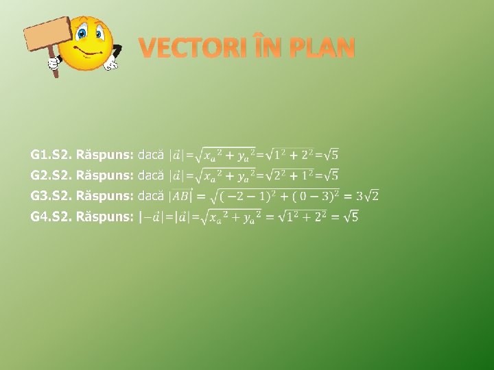 VECTORI ÎN PLAN 