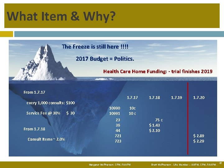 What Item & Why? The Freeze is still here !!!! 2017 Budget = Politics.
