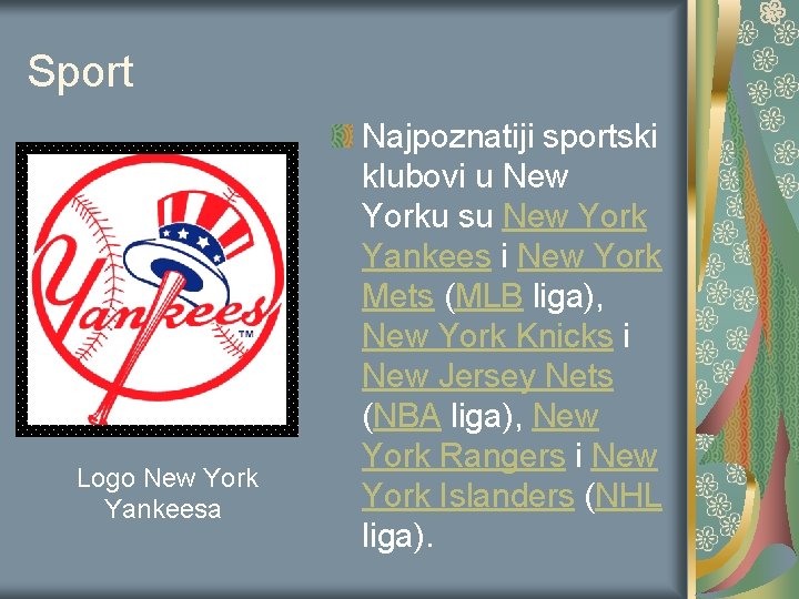 Sport Logo New York Yankeesa Najpoznatiji sportski klubovi u New Yorku su New York Sport Logo New York Yankeesa Najpoznatiji sportski klubovi u New Yorku su New York