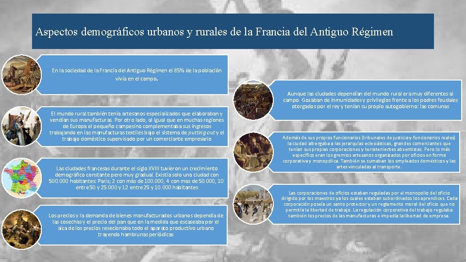 Aspectos demográficos urbanos y rurales de la Francia del Antiguo Régimen En la sociedad