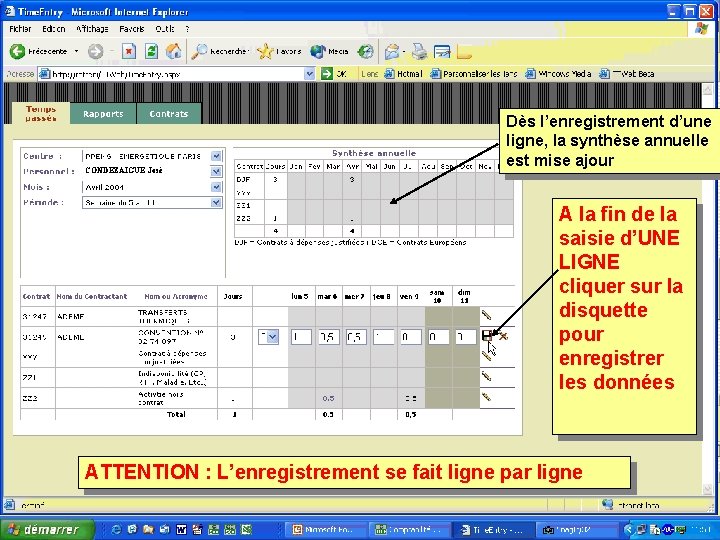 CONDEZAIGUE José Dès l’enregistrement d’une ligne, la synthèse annuelle est mise ajour A la