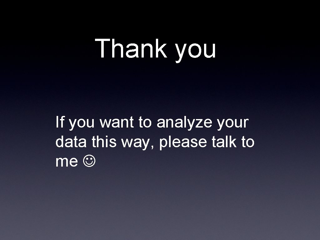 Thank you If you want to analyze your data this way, please talk to