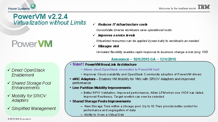 Welcome to the waitless world Power. VM v 2. 2. 4 Virtualization without Limits Welcome to the waitless world Power. VM v 2. 2. 4 Virtualization without Limits
