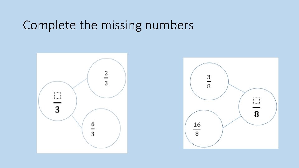 Complete the missing numbers 