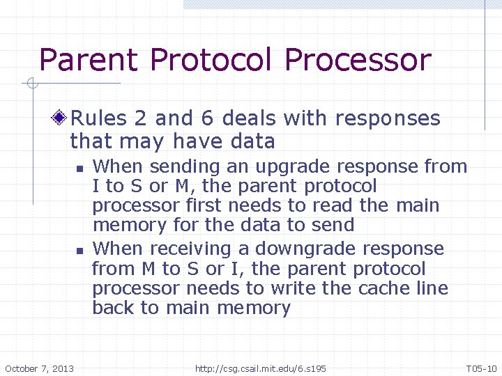 Parent Protocol Processor Rules 2 and 6 deals with responses that may have data