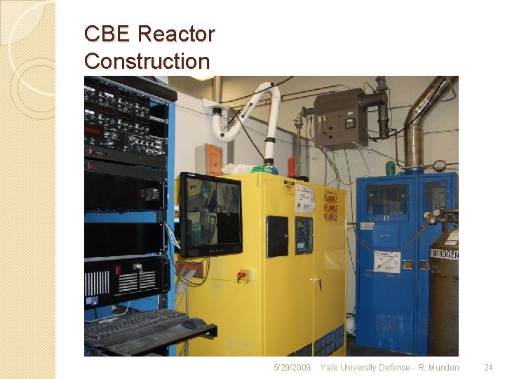 CBE Reactor Construction 5/29/2009 Yale University Defense - R. Munden 24 