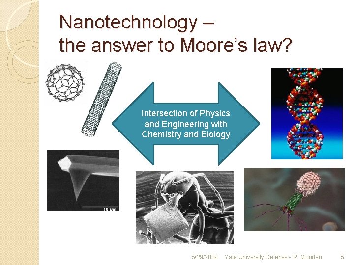 Nanotechnology – the answer to Moore’s law? Intersection of Physics and Engineering with Chemistry