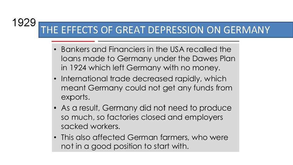 1929 THE EFFECTS OF GREAT DEPRESSION ON GERMANY 