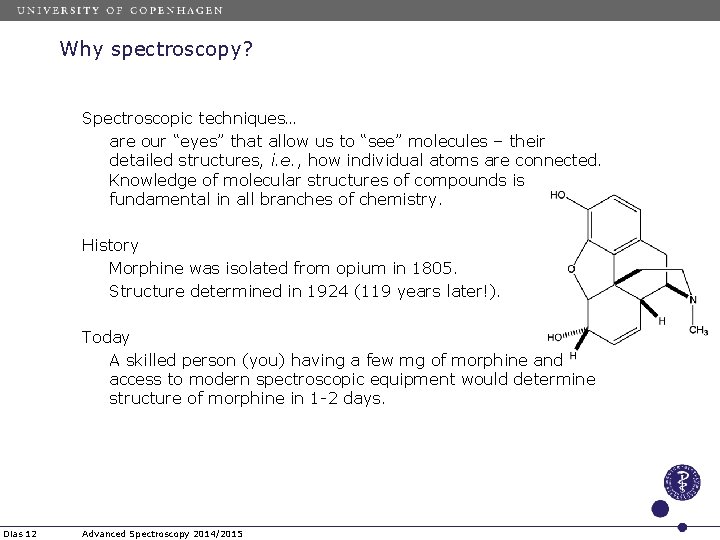 Why spectroscopy? Spectroscopic techniques… are our “eyes” that allow us to “see” molecules –