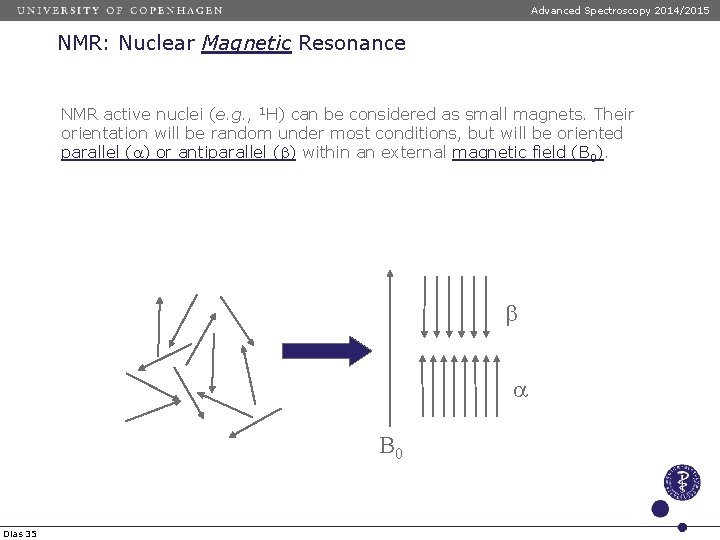 Advanced Spectroscopy 2014/2015 NMR: Nuclear Magnetic Resonance NMR active nuclei (e. g. , 1