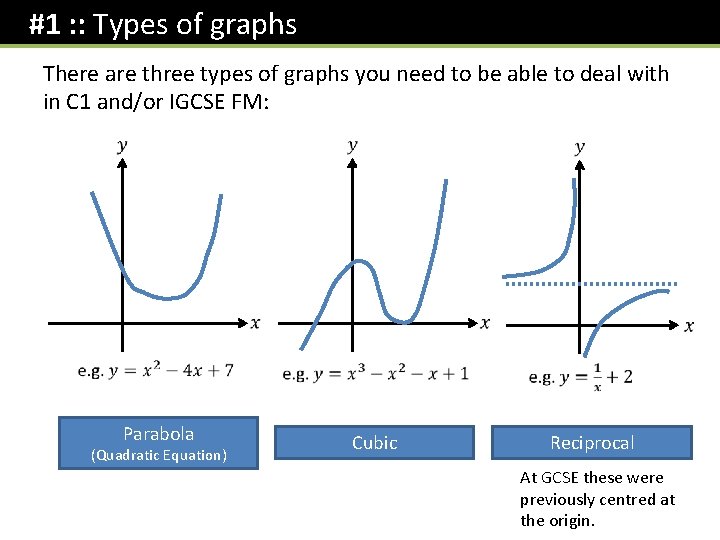  #1 : : Types of graphs There are three types of graphs you