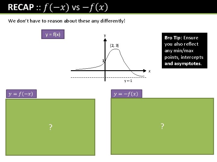  We don’t have to reason about these any differently! y = f(x) y