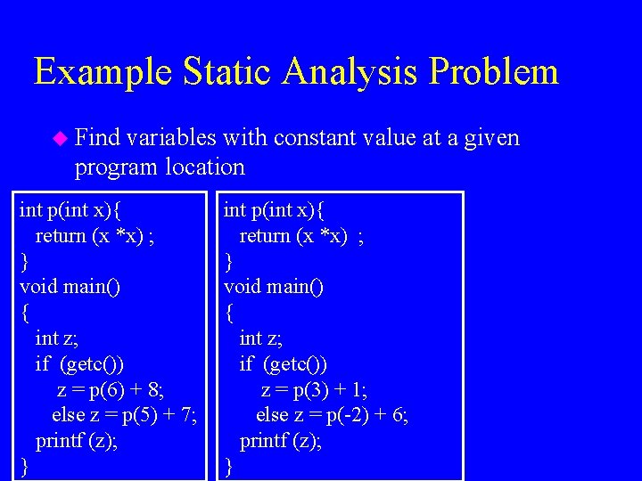 An Overview on Static Program Analysis Instructor Mooly