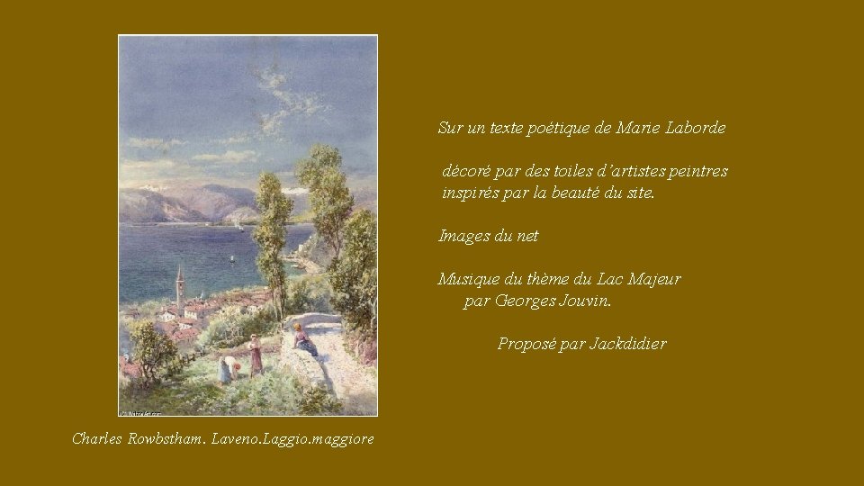 Sur un texte poétique de Marie Laborde décoré par des toiles d’artistes peintres inspirés