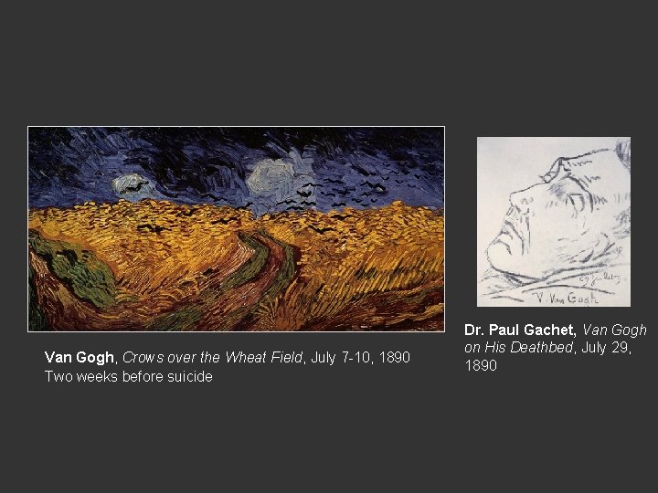 Van Gogh, Crows over the Wheat Field, July 7 -10, 1890 Two weeks before Van Gogh, Crows over the Wheat Field, July 7 -10, 1890 Two weeks before