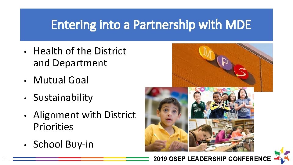 Entering into a Partnership with MDE • • Mutual Goal • Sustainability • •