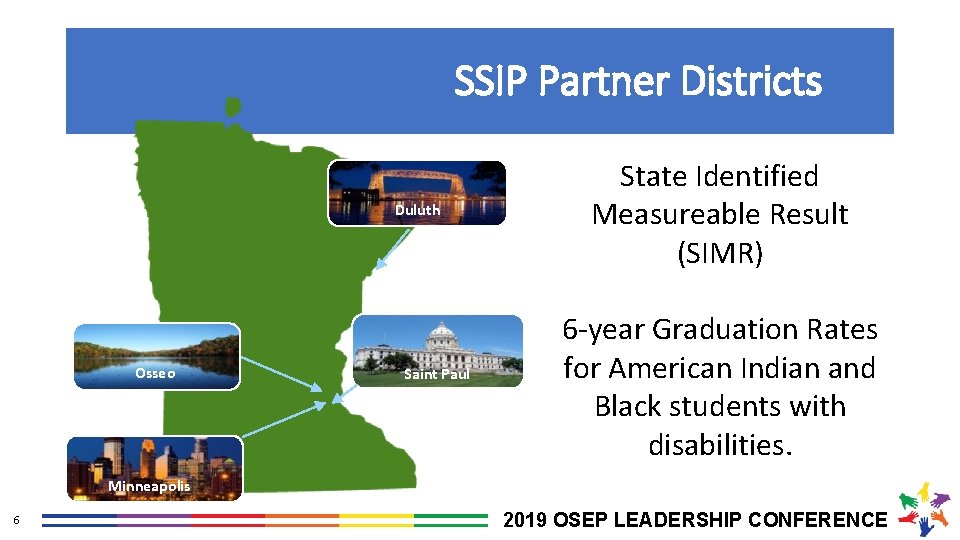 SSIP Partner Districts Duluth Osseo Saint Paul State Identified Measureable Result (SIMR) 6 -year