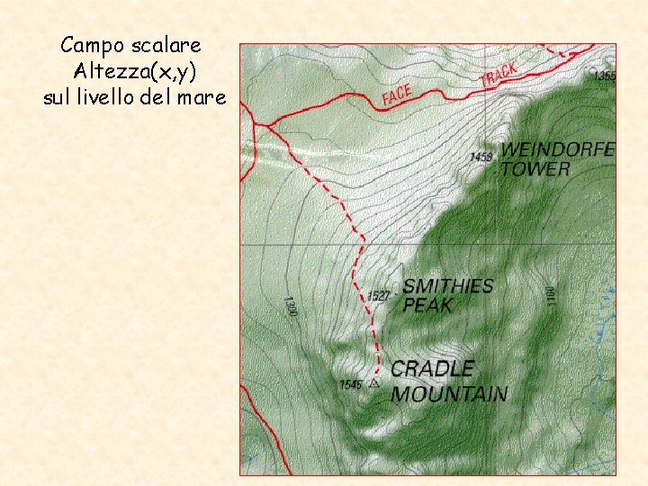 Campo scalare Altezza(x, y) sul livello del mare 