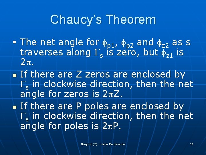 Chaucy’s Theorem § The net angle for fp 1, fp 2 and fz 2