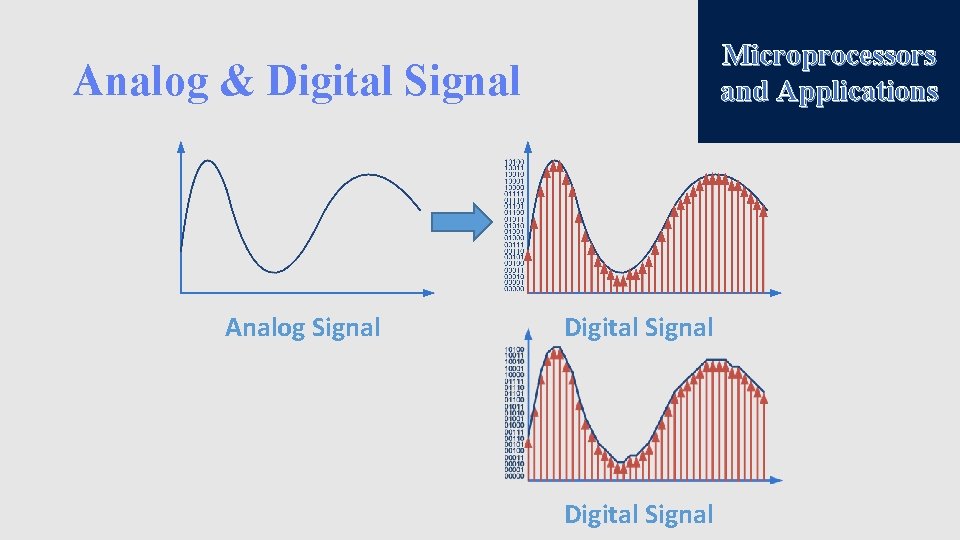 Microprocessors and Applications Analog & Digital Signal Analog Signal Digital Signal 