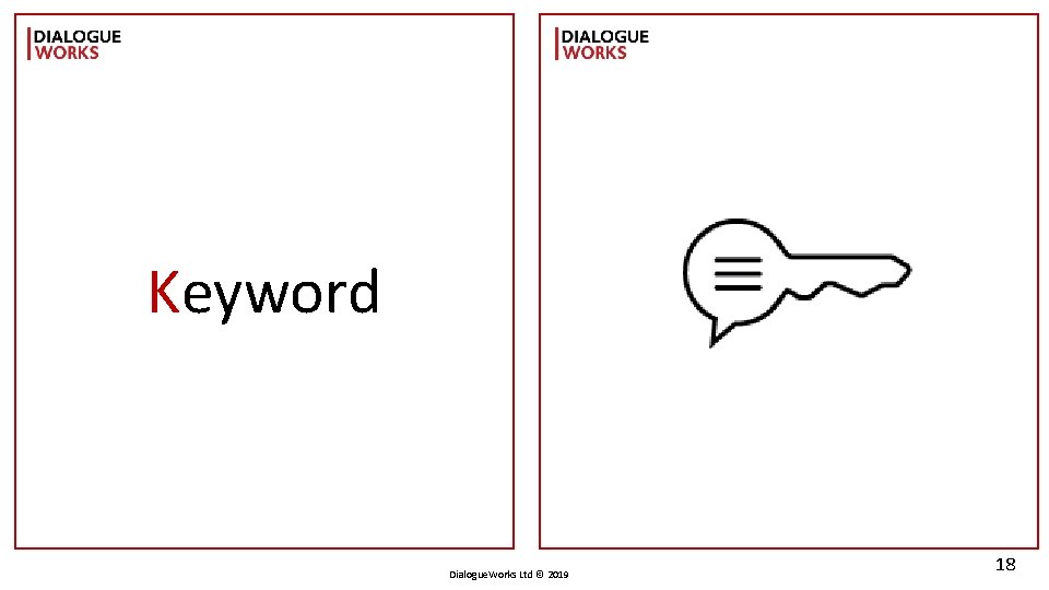 Keyword Dialogue. Works Ltd © 2019 18 