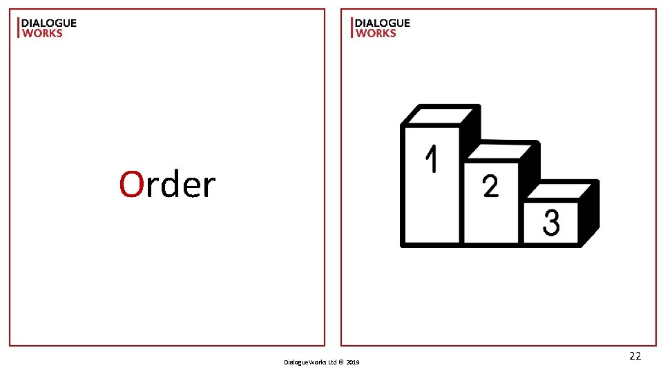 Order Dialogue. Works Ltd © 2019 22 