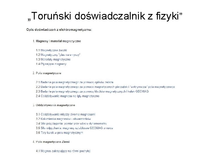 „Toruński doświadczalnik z fizyki” 