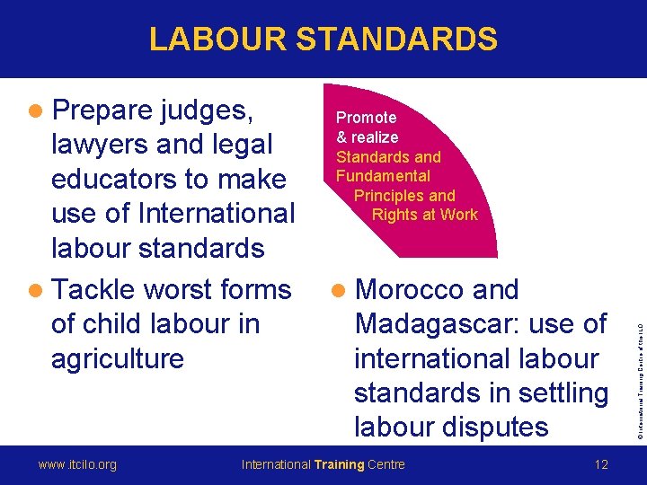 LABOUR STANDARDS judges, lawyers and legal educators to make use of International labour standards