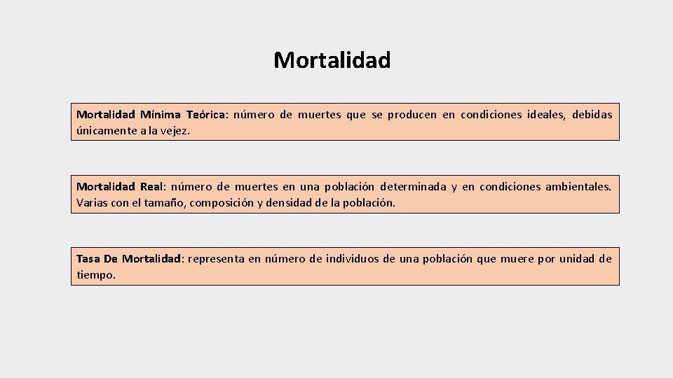 Mortalidad Mínima Teórica: número de muertes que se producen en condiciones ideales, debidas únicamente
