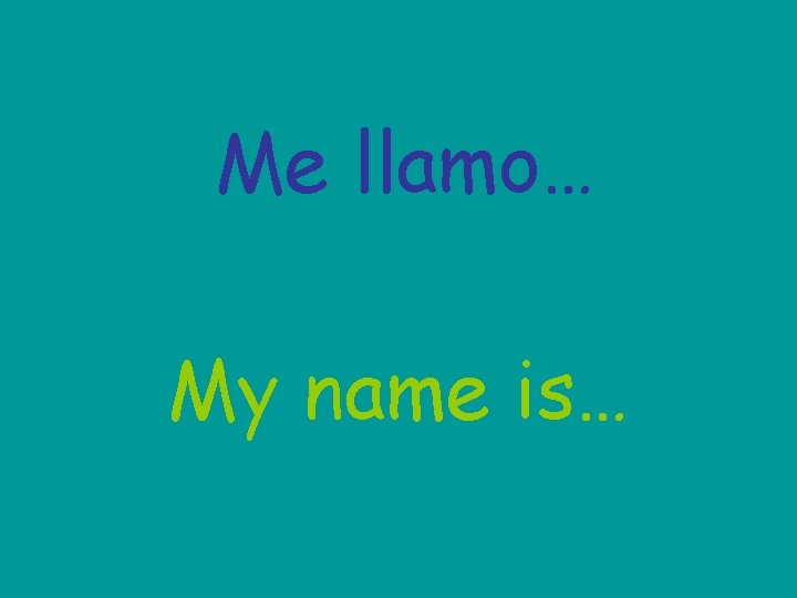 Me llamo… My name is… 