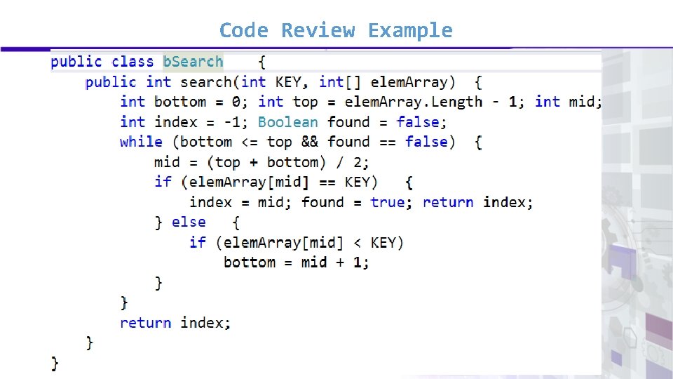 Code Review Example Code Review Example