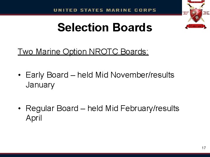 Click Selection to edit Master Boards title style Two Marine Option NROTC • Click