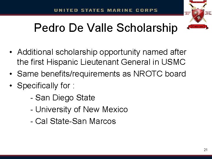 Click Pedroto. De edit. Valle Master Scholarship title style • Additional opportunity named after