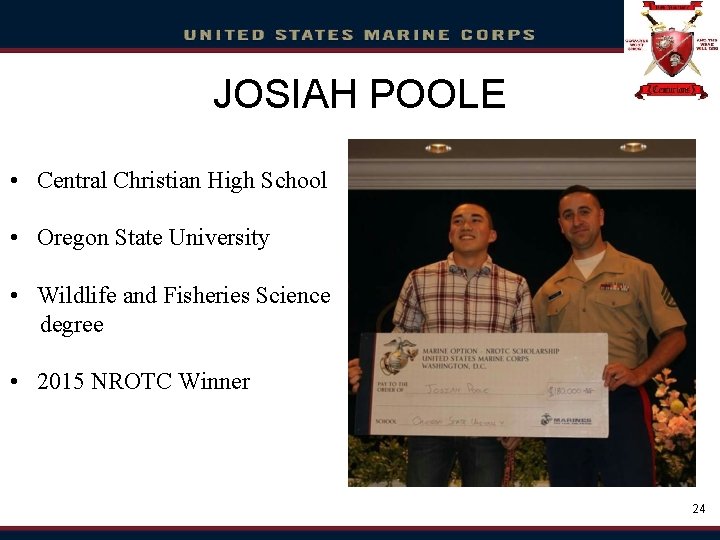 Click to JOSIAH edit Master POOLE title style • Central Christian High School •