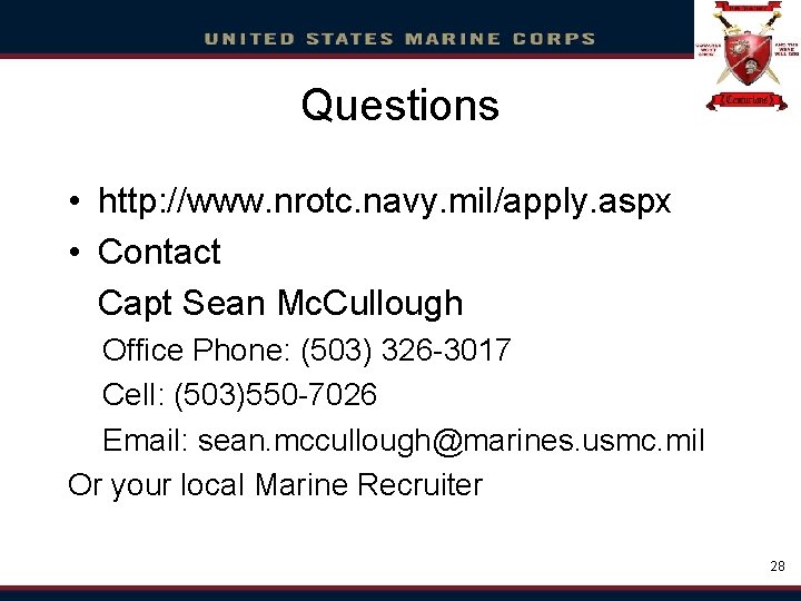Click to edit Questions Master title style • • • http: //www. nrotc. navy.