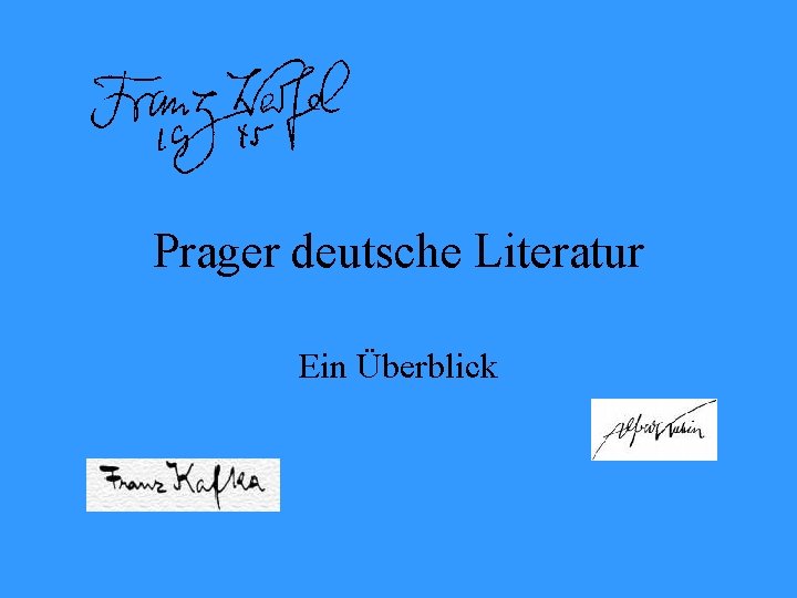 Prager deutsche Literatur Ein Überblick 