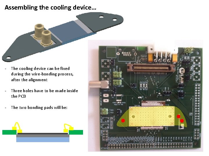 Assembling the cooling device… - The cooling device can be fixed during the wire-bonding