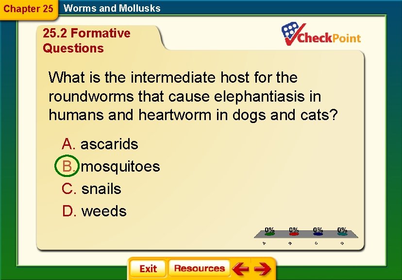 Chapter 25 Worms and Mollusks 25. 2 Formative Questions What is the intermediate host