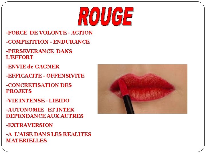 -FORCE DE VOLONTE - ACTION -COMPETITION - ENDURANCE -PERSEVERANCE DANS L’EFFORT -ENVIE de GAGNER