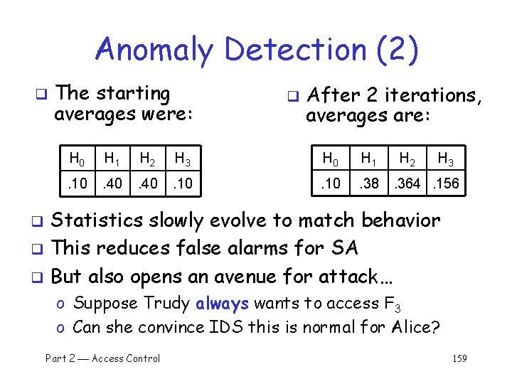 Anomaly Detection (2) q The starting averages were: q After 2 iterations, averages are: