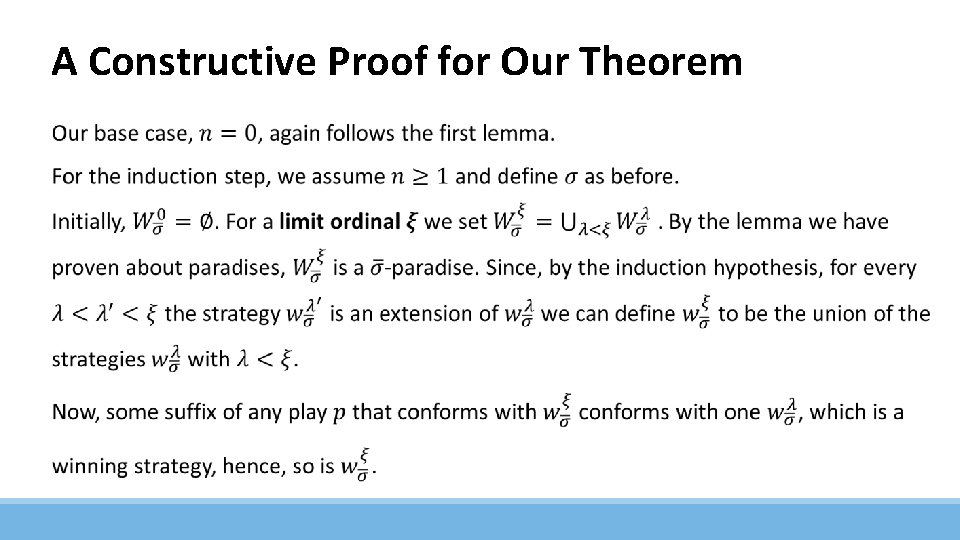 A Constructive Proof for Our Theorem 