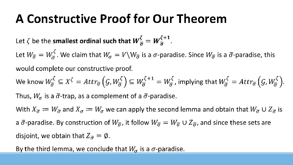 A Constructive Proof for Our Theorem 