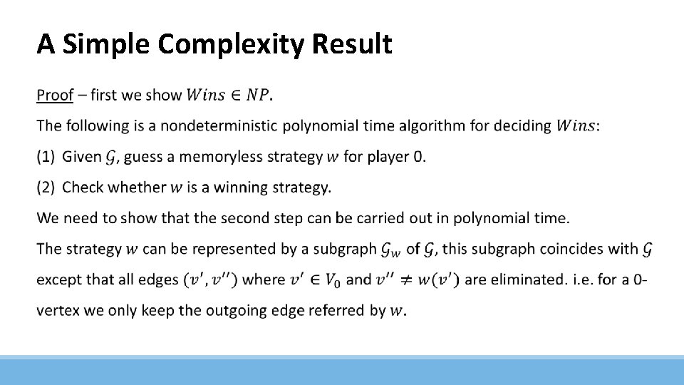 A Simple Complexity Result 