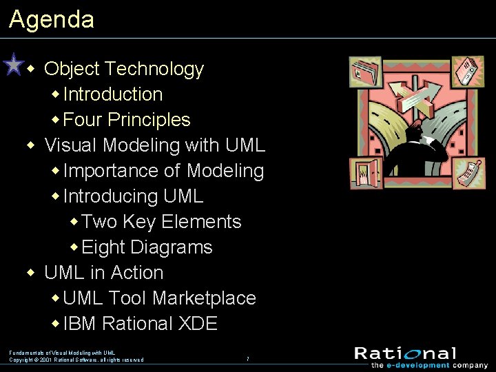 Agenda w Object Technology w Introduction w Four Principles w Visual Modeling with UML