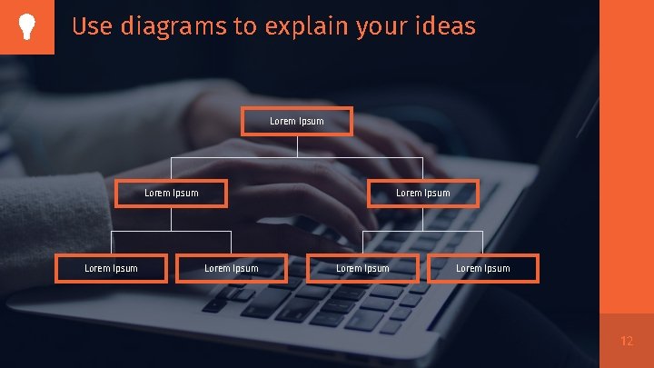 Use diagrams to explain your ideas Lorem Ipsum Lorem Ipsum 12 