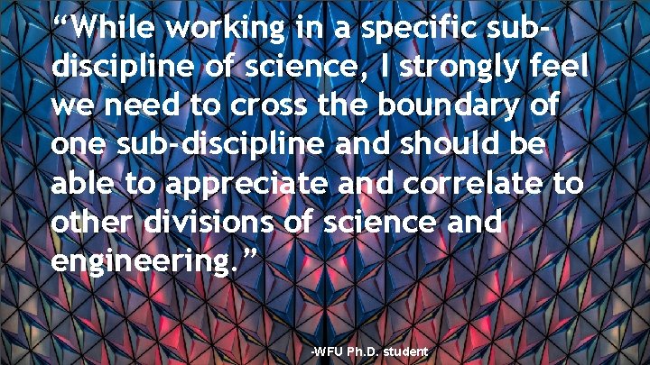 “While working in a specific sub“While workingof in ascience, specific sub-discipline of discipline I “While working in a specific sub“While workingof in ascience, specific sub-discipline of discipline I