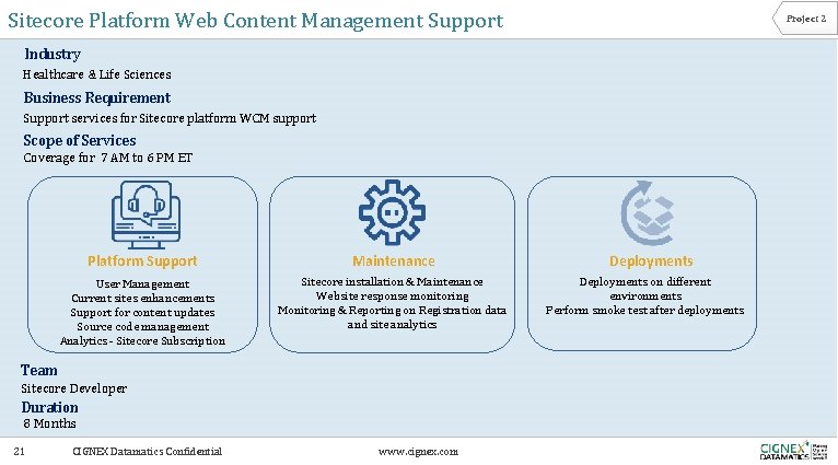 Sitecore Platform Web Content Management Support Project 2 Industry Healthcare & Life Sciences Business